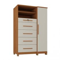 Cômoda Com Sapateira Imperial 1 Porta 5 Gavetas Cinamomo/areia