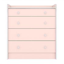 Cômoda com Trocador Doce Sonho Rosa Acetinado - Qmovi