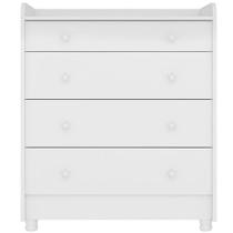 Cômoda Com Trocador Infantil 4 Gavetas E Pés Doce Mel Branco Cômoda Com Trocador Infantil 4 Gavetas E Pés Doce Mel Branco