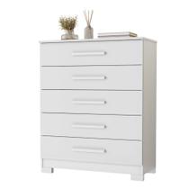 Cômoda Cristina 5 Gavetas Tampo de 18mm Pés em PVC JCM