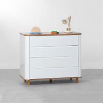 Cômoda Curva Nina 4 Gavetas com Tampo em Cinamomo - Branco