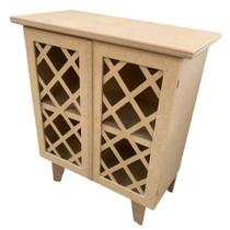 Cômoda De Apoio Rack Mesinha De Centro C/ Portas Treliça Mdf