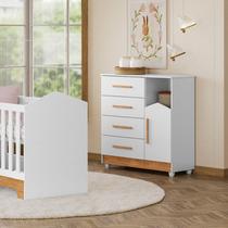 Cômoda de Bebê 100% Mdf 1 Porta 4 Gavetas Duda