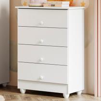 Cômoda de Bebê 100% MDF 4 Gavetas Soft Life Branco