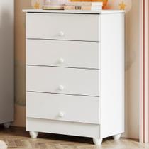 Cômoda de Bebê 100% MDF 4 Gavetas Soft Life Branco Cômoda de Bebê 100% MDF 4 Gavetas Soft Life Branco