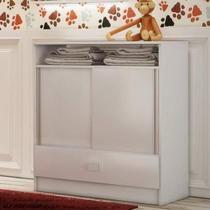 Cômoda de Bebê 2 Portas de Correr 1 Gaveta Móveis Percasa Branco Cômoda de Bebê 2 Portas de Correr 1 Gaveta Móveis Percasa Branco