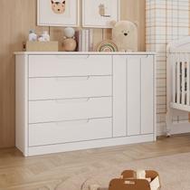 Cômoda de Bebê com 4 Gavetas 1 Porta Mel Espresso Móveis Branco Cômoda de Bebê com 4 Gavetas 1 Porta Mel Espresso Móveis Branco
