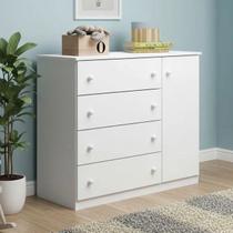 Cômoda de Bebê Infantil 4 Gavetas 1 Porta Helena - Phoenix Baby