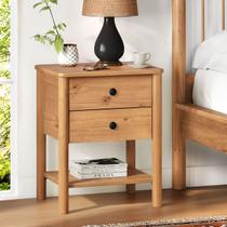 Cômoda de Cabeceira Madeira 2 Gavetas Corrediças Telescópicas Apoana Freijó