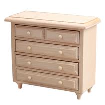 Cômoda de casa de bonecas em miniatura, escala 1:12, sem pintura B Cômoda de casa de bonecas em miniatura, escala 1:12, sem pintura B