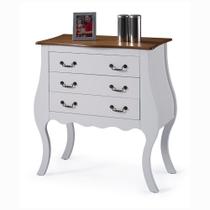 Cômoda de Madeira com 3 Gavetas Bombê Antique - M51023