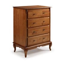 Cômoda de Madeira Maciça com 4 Gavetas Pés Luis Xv 60400 Linz Móveis - Imbuia Glazer