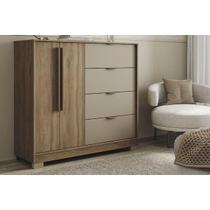 Cômoda de Quarto 1177 c/ 1 Porta e 4 Gavetas Freijo/Avela - Carraro