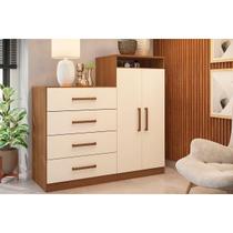Cômoda de Quarto Áurea c/ 2 Portas e 4 Gavetas Amendola/Off White - Demóbile Cômoda de Quarto Áurea c/ 2 Portas e 4 Gavetas Amendola/Off White - Demóbile