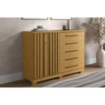 Cômoda de Quarto Bella c/ 2 Portas e 5 Gavetas Cinamomo - ACP