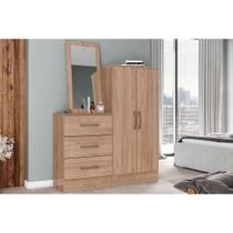 Cômoda de Quarto Briz B700 c/ 2 Portas e 3 Gavetas Jequitibá Brilho - Henn Cômoda de Quarto Briz B700 c/ 2 Portas e 3 Gavetas Jequitibá Brilho - Henn