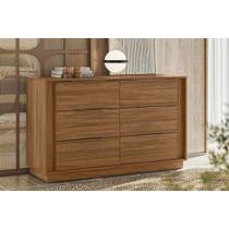 Cômoda de Quarto Giardino c/ 6 Gavetas Nogueira Touch - Demóbile