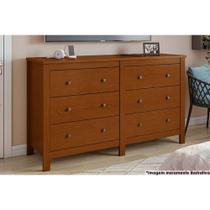 Cômoda de Quarto Horizontal Maggiore c/ 6 Gavetas Frassino - Lopas