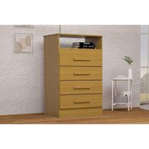 Cômoda de Quarto Jéssica c/ 1 Nicho e 4 Gavetas Flex Cinamomo/Cinamomo ou Off White - ACP Cômoda de Quarto Jéssica c/ 1 Nicho e 4 Gavetas Flex Cinamomo/Cinamomo ou Off White - ACP