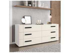 Cômoda de Quarto Lisboa c/ 6 Gavetas Branco/Creme - Politorno