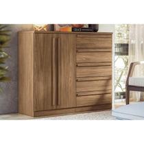 Cômoda de Quarto Malaga 2.5 2 Portas e 5 Gavetas Jatoba - Santos Andirá