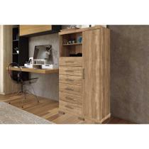 Cômoda de Quarto Marabá 1.6 c/ 1 Porta 2 Nichos e 6 Gavetas c/ Pés Atacama - Santos Andirá