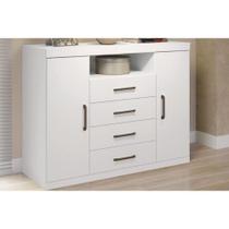 Cômoda de Quarto Master c/ 2 Portas 1 Nicho e 4 Gavetas Branco - Santos Andirá Cômoda de Quarto Master c/ 2 Portas 1 Nicho e 4 Gavetas Branco - Santos Andirá
