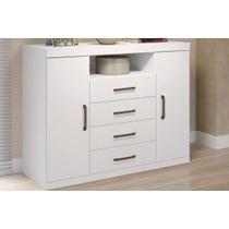 Cômoda de Quarto Master c/ 2 Portas 1 Nicho e 4 Gavetas Branco - Santos Andirá Cômoda de Quarto Master c/ 2 Portas 1 Nicho e 4 Gavetas Branco - Santos Andirá