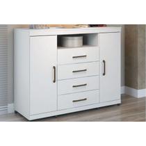 Cômoda de Quarto Master c/ 2 Portas 1 Nicho e 4 Gavetas Branco - Santos Andirá Cômoda de Quarto Master c/ 2 Portas 1 Nicho e 4 Gavetas Branco - Santos Andirá