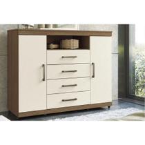 Cômoda de Quarto Master c/ 2 Portas 1 Nicho e 4 Gavetas c/ Rodízio jatoba/Areia - Santos Andirá Cômoda de Quarto Master c/ 2 Portas 1 Nicho e 4 Gavetas c/ Rodízio jatoba/Areia - Santos Andirá