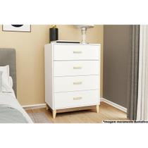 Cômoda de Quarto MB 1023 4 Gavetas Branco - Movelbento