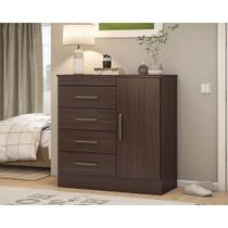 Cômoda de Quarto Montevideu c/ 1 Porta e 4 Gavetas Cafe Touch - Demóbile