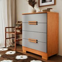 Cômoda de Quarto Napoles com 4 Gavetas em MDF MDP Design Moderno e Compacto Cômoda de Quarto Napoles com 4 Gavetas em MDF MDP Design Moderno e Compacto