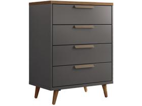 Cômoda de Quarto New Conect c/ 4 Gavetas Branco/Jatoba - Santos Andirá Cômoda de Quarto New Conect c/ 4 Gavetas Branco/Jatoba - Santos Andirá