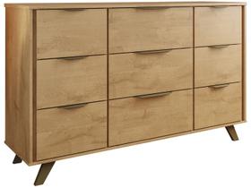 Cômoda de Quarto Olimpia 9 Gavetas c/ Pés Amêndoa - Europa Cômoda de Quarto Olimpia 9 Gavetas c/ Pés Amêndoa - Europa