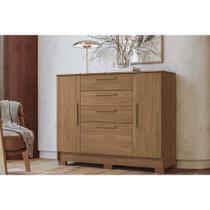 Cômoda de Quarto Pinhais c/ 2 Portas e 4 Gavetas Jatobá - Santos Andirá