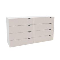 Cômoda de Quarto Porto c/ 8 Gavetas Branco/Creme - Politorno