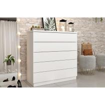 Cômoda de Quarto Premium c/ 5 Gavetas Neve - Tcil Móveis