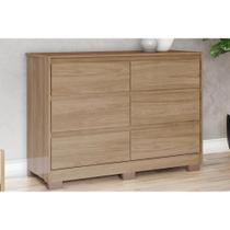 Cômoda de Quarto Ravenna c/ 6 Gavetas Jequitibá Brilho - Henn