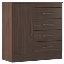 Cômoda Demobile Montevideu 4 gavetas com sapateira 1 porta Café