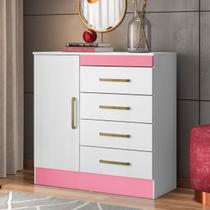 Comoda Demobile Montevideu 4g Bco/rosa/bco Flex