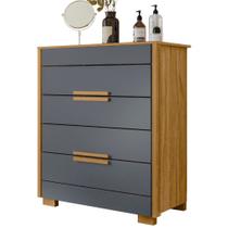 Cômoda Dhara 4 Gavetas Freijó Cinza Moval Cômoda Dhara 4 Gavetas Freijó Cinza Moval