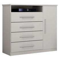 Cômoda Diamante 4 Gavetas 1 Porta Branco Leifer Móveis Cômoda Diamante 4 Gavetas 1 Porta Branco Leifer Móveis