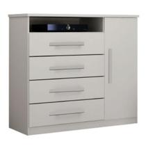 Cômoda Diamante 4 Gavetas 1 Porta Leifer Branco