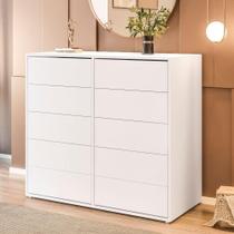 Cômoda Dieci 10 Gavetas Mdp 15 Mm Corrediça Telescópica + Fecho Toque Branco Cômoda Dieci 10 Gavetas Mdp 15 Mm Corrediça Telescópica + Fecho Toque Branco