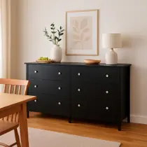 Cômoda Ditália 6 Gavetas DM-221 Preto Cozy