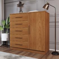 Cômoda Divini 1 Porta 5 Gavetas Cinamomo - Panorama Móveis