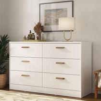 Cômoda Divino 6 Gavetas 100% Mdf Moderno Branco Cômoda Divino 6 Gavetas 100% Mdf Moderno Branco