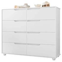 Cômoda Doble 8 Gavetas Albatroz Cor Branco Naturale Cômoda Doble 8 Gavetas Albatroz Cor Branco Naturale