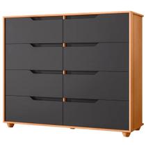Cômoda Doble 8 Gavetas Albatroz Cor Freijó Titanium